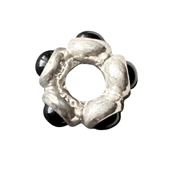 Pandora Jewelry - Pandora Sterling Silver Vintage Charm Black Stone Spacer Retired Style